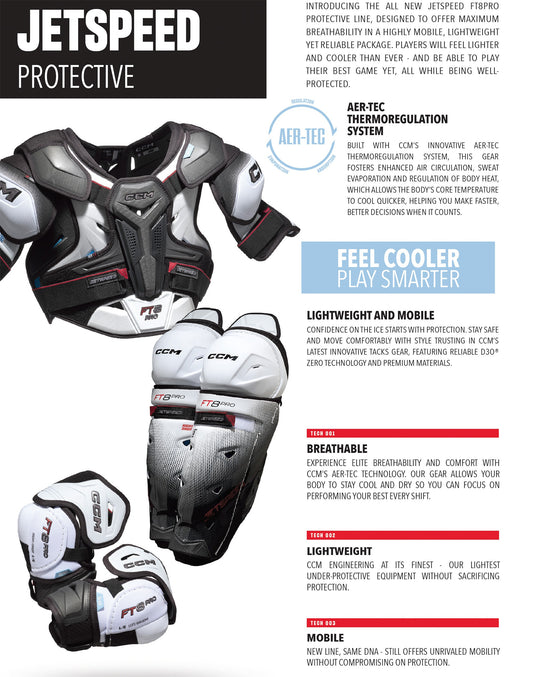 CCM Jet Speed FT8 Junior Shin Guards