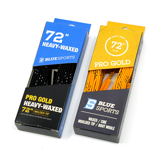Blue Sports Pro Gold Ice Hockey Heavy Waxed Laces