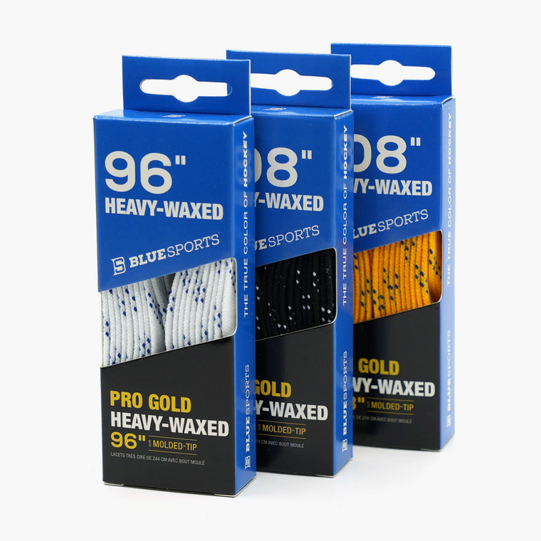 Blue Sports Pro Gold Ice Hockey Heavy Waxed Laces