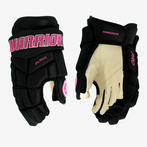 Warrior Alpha Pro Black Pink Ice Hockey Glove