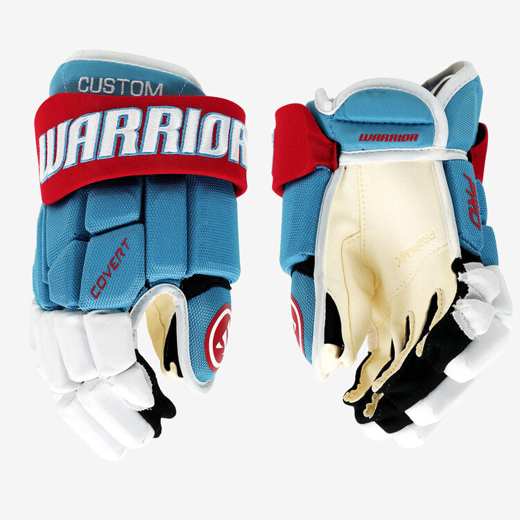 Warrior Covert Pro Custom Ice Blue/Red/White Ice Hockey Glove