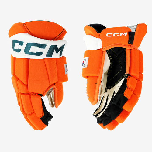 CCM Korea Limited C85-6 グローブ オレンジ/グリーン アイスホッケーグローブ