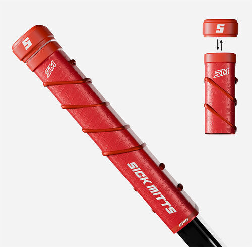SICKMITTS Spin II Red Ice Hockey Stick Grip