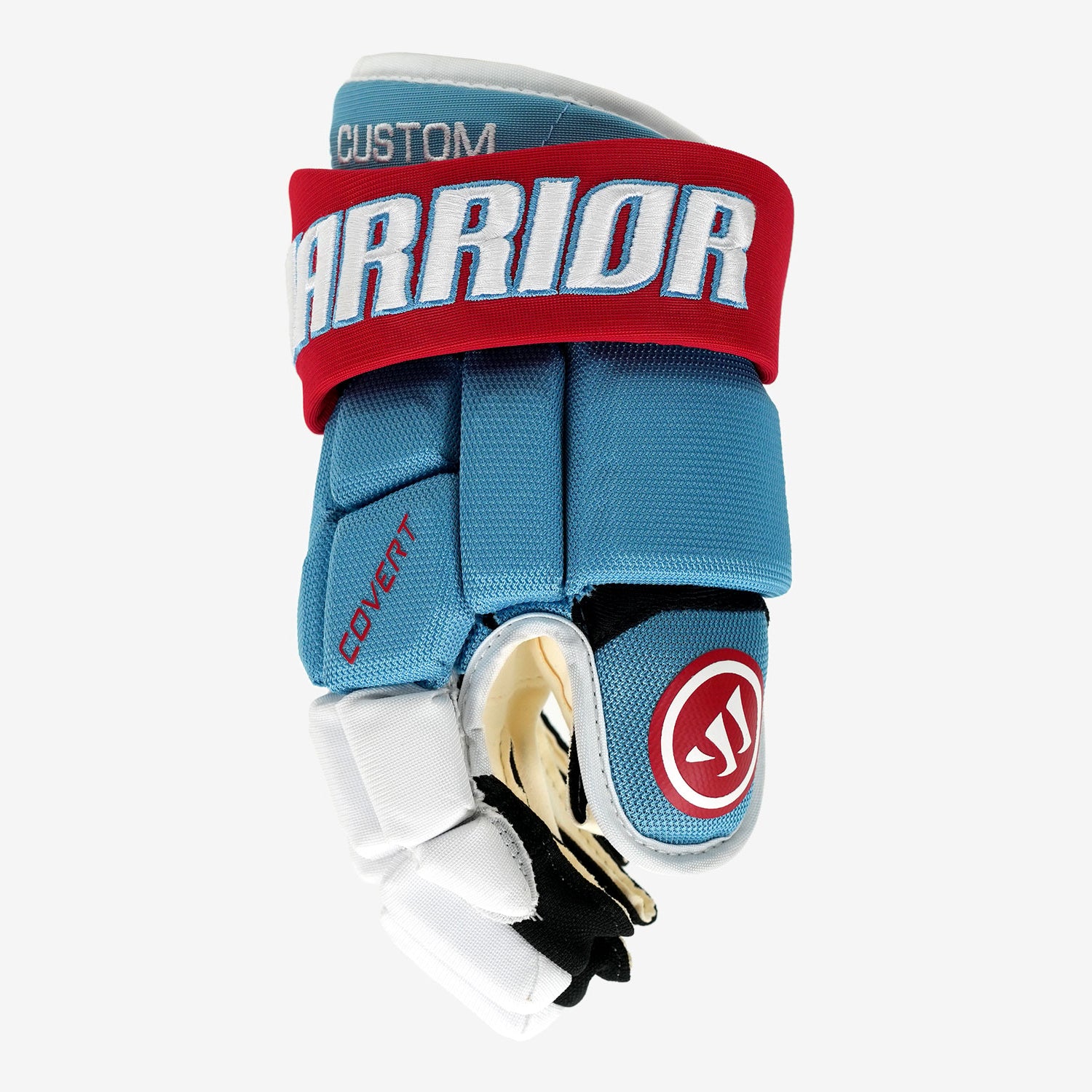 Warrior Covert Pro Custom Ice Blue/Red/White Ice Hockey Glove