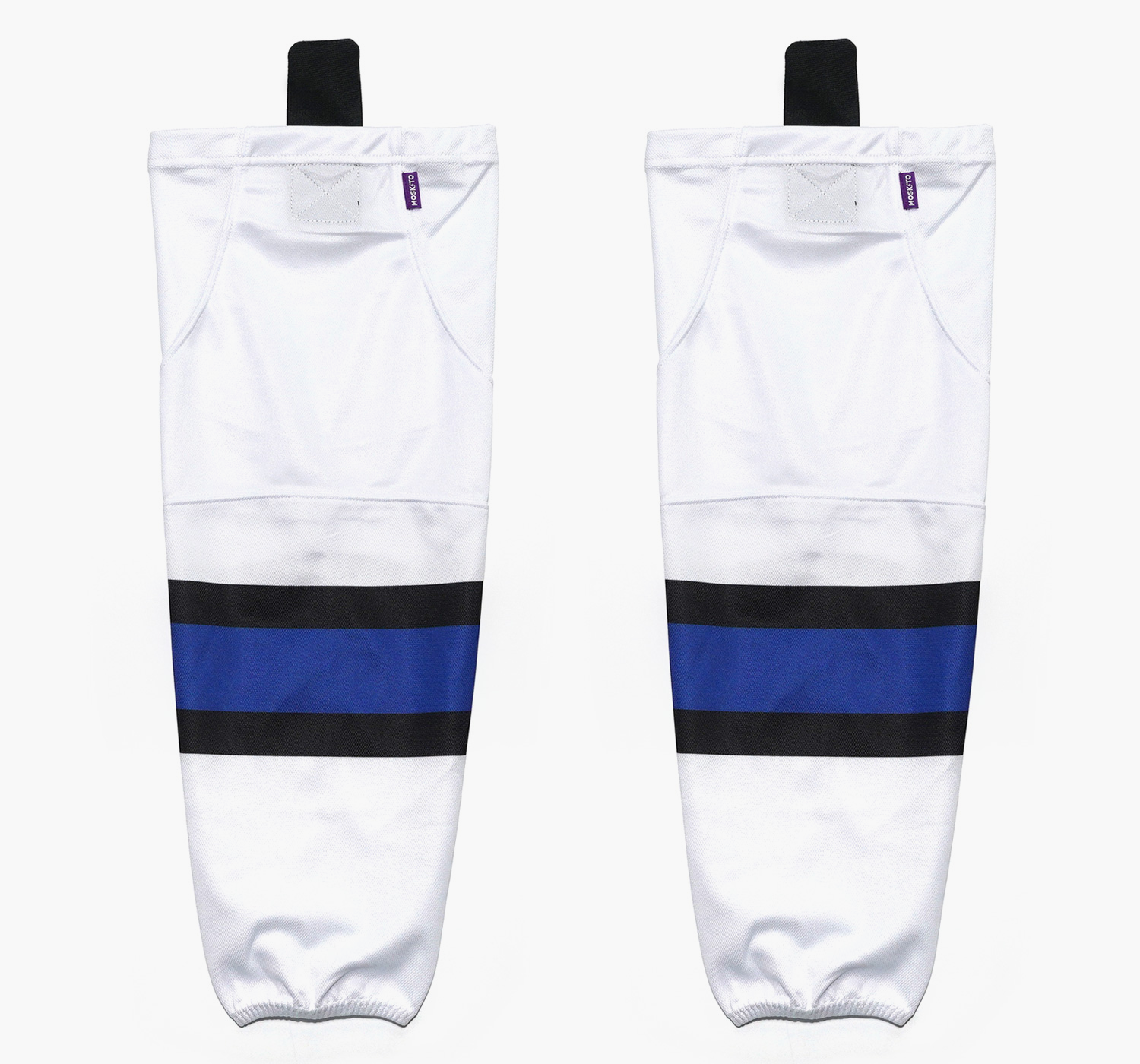 Hockey Socks 3. white / blue (logo)