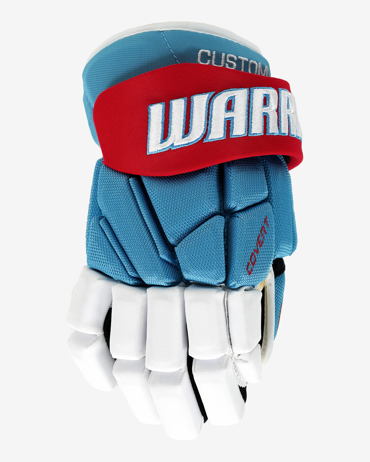 Warrior Covert Pro Custom Ice Blue/Red/White Ice Hockey Glove