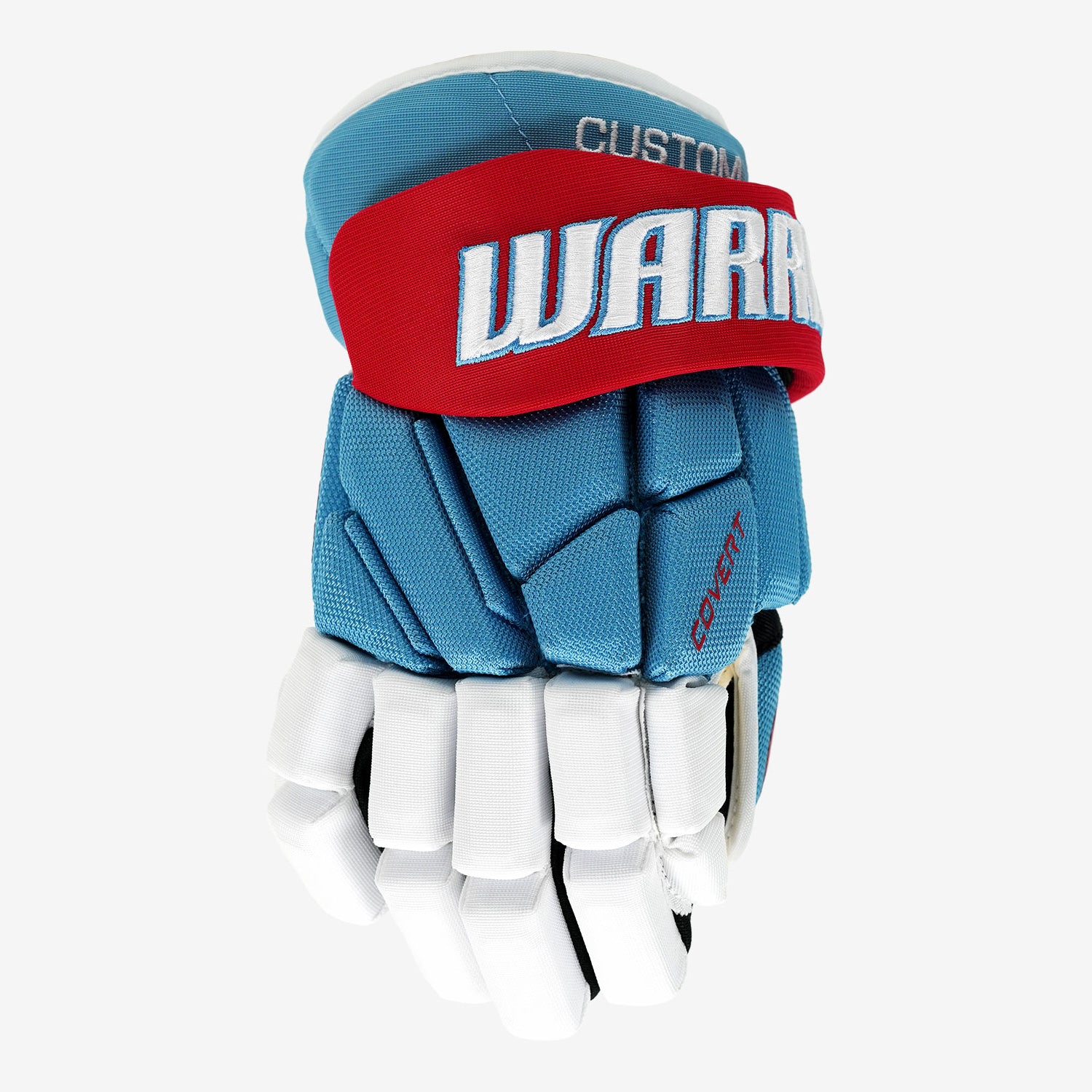 Warrior Covert Pro Custom Ice Blue/Red/White Ice Hockey Glove