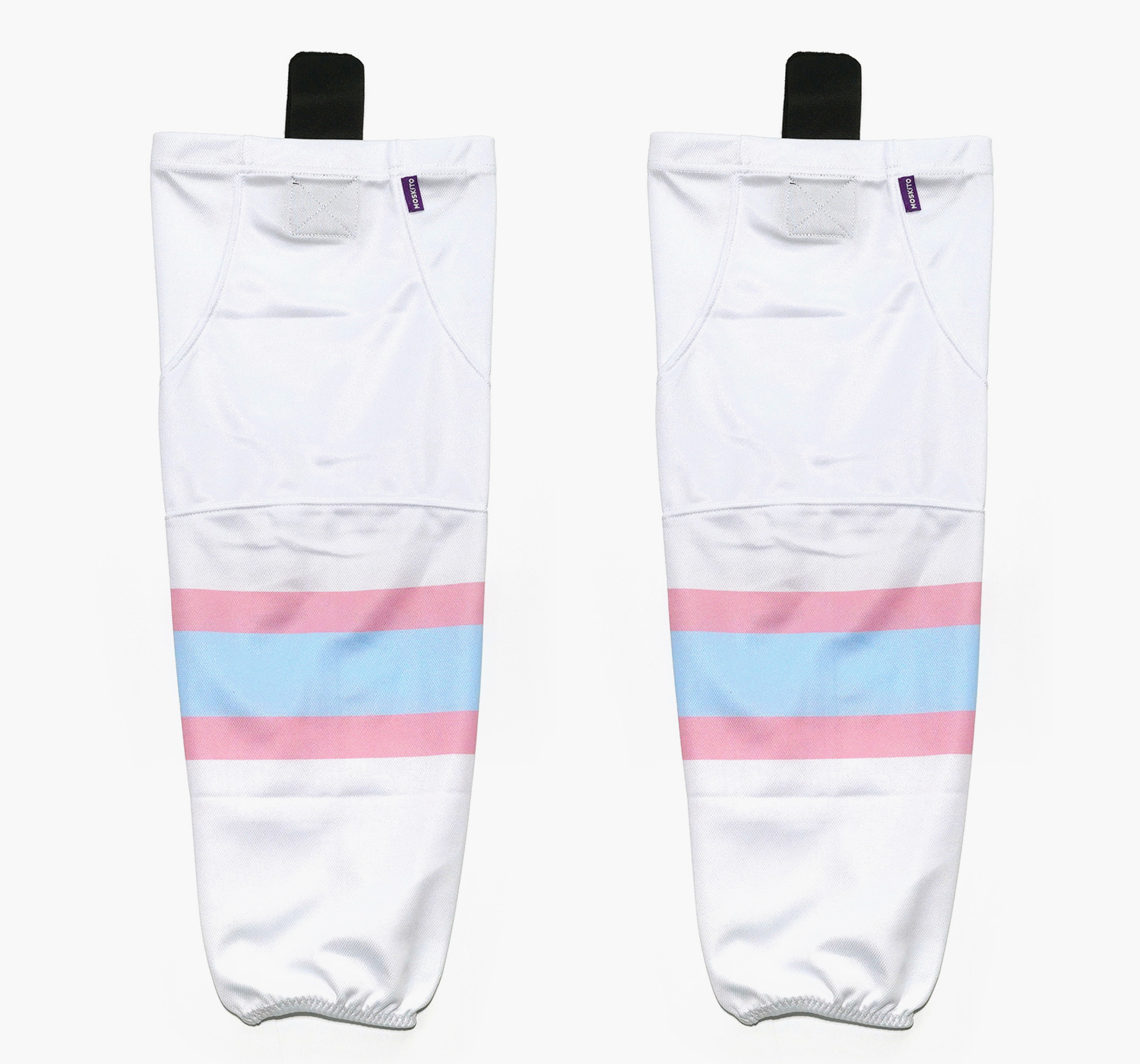 Hockey Socks 6. white / sky (logo)